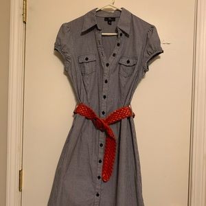 Vintage Byer pinstripe button up lightweight dress